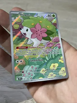Pokemon TCG Shaymin Holo Card Illustration Rare, 185/182, Destined Rivals Series - Image 3