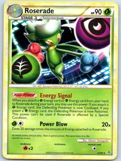 Roserade 2010 23/95 Rare Pokemon Trading Card Regular - Image 1