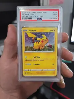 Pokemon Pikachu TCG SWSH039 Black Star Holo Promo Card Psa 9 - Image 1
