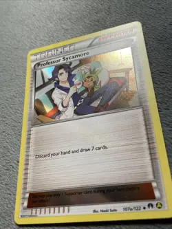 Professor Sycamore 107a/122 Holo Trainer Pokemon Card Chespin Art Alt NM+ - Image 2