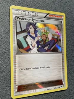 Professor Sycamore 107a/122 Holo Trainer Pokemon Card Chespin Art Alt NM+ - Image 3