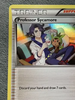 Professor Sycamore 107a/122 Holo Trainer Pokemon Card Chespin Art Alt NM+ - Image 4