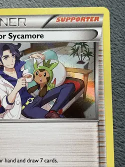 Professor Sycamore 107a/122 Holo Trainer Pokemon Card Chespin Art Alt NM+ - Image 5