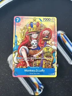 Monkey D Luffy P-043 2nd Anniversary Stamped Promo One Piece Card English NM - Image 1