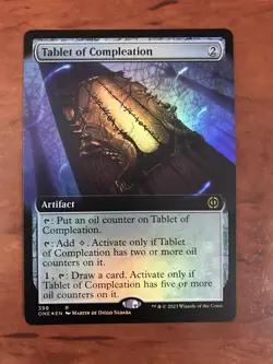 Tablet of Compleation Foil Full Art Extended Borderless MTG ALL WILL BE ONE - Image 1