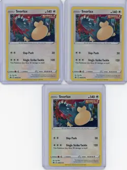 LOT OF 3: 2019-2023 Pokemon Sword & Shield Black Star Promos SWSH119 Snorlax - Image 1