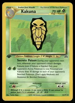 Pokemon Tcg Kakuna [1st Edition] #41 Pokemon Neo Discovery LP - Image 1