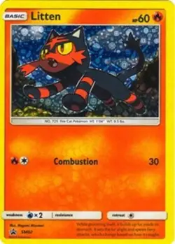 1x Litten - SM02 (Cereal Box Promo) - SM Black Star Promo Lightly Played Pokemon - Image 1