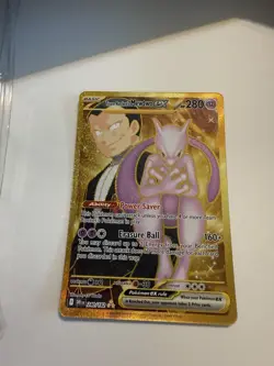 Pokemon Destined Rivals Team Rocket's Mewtwo ex 240/182 Sv10 Gold Hyper Rare - Image 1