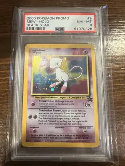 2000 Pokemon Promo Mew Holo Black Star PSA 8 - Image 1