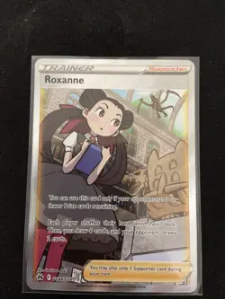 Pokemon TCG Roxanne Crown Zenith: Galarian Gallery GG66/GG70 Full Art Trainer - Image 1