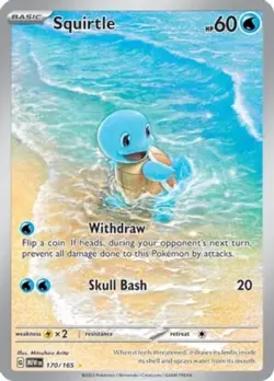 Lightly Played, English Pokemon Holo Squirtle - 170/165 - Illustration Rare SV - - Image 1