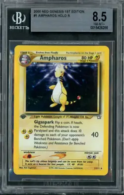 2000 Pokemon Neo Genesis 1st Edition Holo Ampharos #1 BGS 8.5 - Image 1