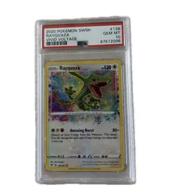 2020 Pokemon SWSH Rayquaza #138 Vivid Voltage PSA 10 - Image 1