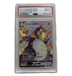 2021 Pokemon SWSH FA/Charizard VMAX Shining Fates #SV107 PSA 10 Gem Mint - Image 1