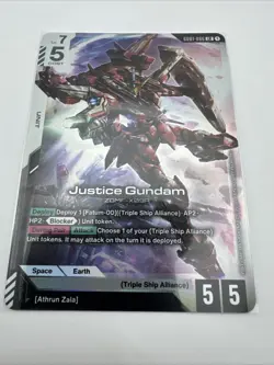 Gundam TCG Card Game Justice Gundam Foil GD01-066 LR - Image 3