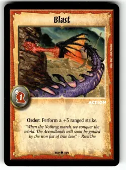Warlord: Saga of the Storm CCG 1st Edition Card C #159 Blast - Image 1