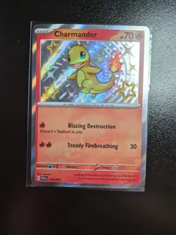 Pokemon TCG Paldean Fates Charmander Holo Card 109/091 Shiny Rare Baby Shiny NM - Image 1