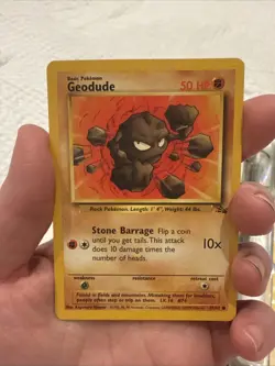 Pokemon Geodude Trading Card 50 HP Stone Barrage Attack Vintage 1999 Near Mint - Image 1