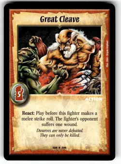 Warlord: Saga of the Storm CCG 1st Edition Card R #136 Great Cleave - Image 1
