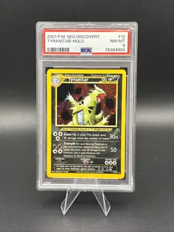 2001 Pokemon Neo Discovery Tyranitar Holo #12 PSA 8 NM-MT Card - Image 1