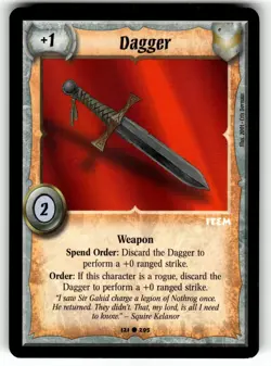 Warlord: Saga of the Storm CCG 1st Edition Card C #121 Dagger - Image 1