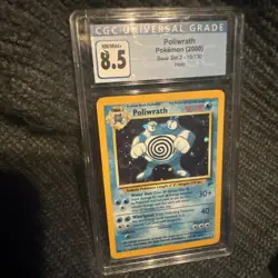 CGC 8.5 Poliwrath 15/130 Base Set 2 Holo Rare Graded Pokemon Card NM/MINT psa - Image 1