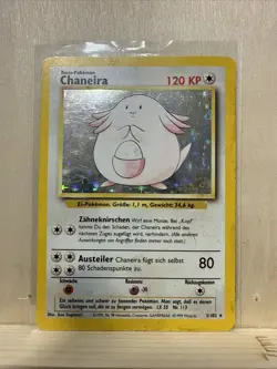 Chaneira 3/102 Holo- German Base Set Pokemon Card-1999 WOTC-LP CONDITION-Vintage - Image 1
