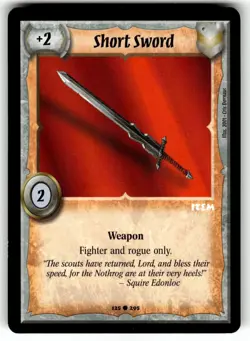 Warlord: Saga of the Storm CCG 1st Edition Card C #125 Short Sword - Image 1