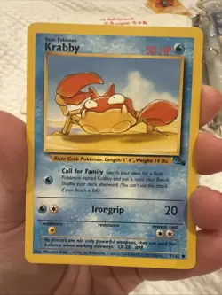Krabby Pokemon Trading Card 51/62 Base Set Vintage 1999 Near Mint - Image 1