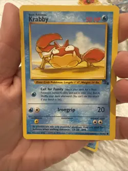 Krabby Pokemon Trading Card 51/62 Base Set Vintage 1999 Near Mint - Image 3