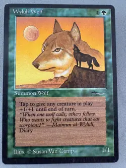 Wyluli Wolf Arabian Nights MTG-Light Play Excellent-Vintage Magic the Gathering - Image 1
