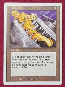 Magic The Gathering REVISED EDITION BLACK VISE artifact card MTG - Image 1