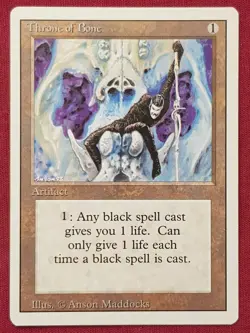 Magic The Gathering REVISED EDITION THRONE OF BONE artifact card MTG - Image 1