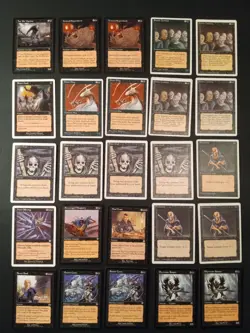 Lot of 50 Vintage Black MTG Magic the Gathering Raise Dead Scathe Zombies HP - Image 1