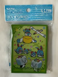 JAPAN Pokemon Center Flower Crown Azumarill, Marill, Eiscue TCG 64 Card Sleeves - Image 1