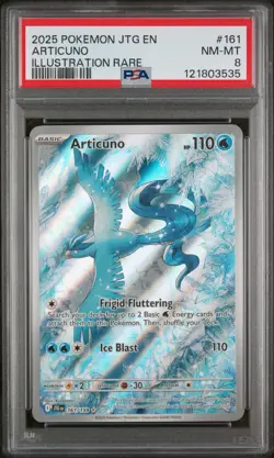 2025 POKEMON JTG EN-JOURNEY TOGETHER ILLUSTRATION RARE #161 ARTICUNO PSA 8 - Image 1