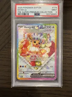 2025 POKEMON SVP EN-SVP PROMO #174 EEVEE EX PSA 9 PRE SUPER-PREMIUM COOLECTION - Image 1
