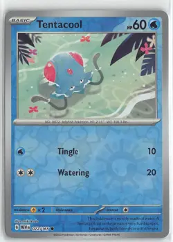 Pokemon TCG Scarlet & Violet 151 MEW Reverse Foil Common #072/165 Tentacool - Image 1