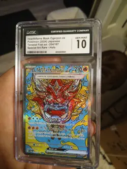 CGC gem mint 10 Hearthflame Mask Ogerpon ex SAR 204 Terastal Fest ex Pokemon JPN - Image 1