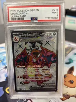 PSA 9 Charizard Ex Ultra Rare 215 2023 Pokemon Obsidian Flames 113567926 - Image 1