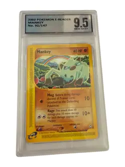 Pokemon cards 2002 Mankey E-Reader 9.5 Gem Mint BDG Graded Aquapolis - Image 1