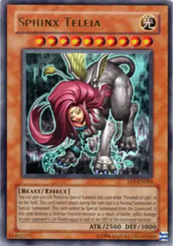 Yugioh! HP Sphinx Teleia - EP1-EN003 - Ultra Rare - Promo Edition Heavily Played - Image 1