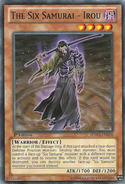 Yugioh! HP The Six Samurai - Irou - SDWA-EN008 - Common - 1st Edition Heavily Pl - Image 1