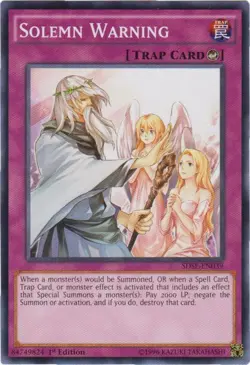 Yugioh! HP Solemn Warning - SDSE-EN039 - Common - 1st Edition Heavily Played, En - Image 1