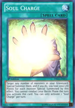 Yugioh! HP Soul Charge - DRLG-EN014 - Super Rare - 1st Edition Heavily Played, E - Image 1
