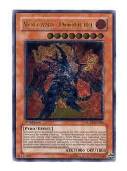Yugioh! HP Volcanic Doomfire - FOTB-EN008 - Ultimate Rare - Unlimited Edition He - Image 1
