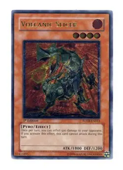 Yugioh! HP Volcanic Slicer - FOTB-EN012 - Ultimate Rare - 1st Edition Heavily Pl - Image 1