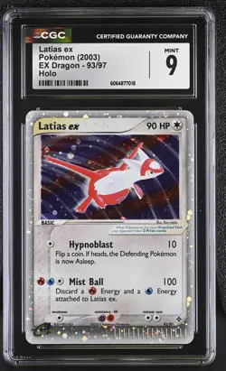 CGC 9 MINT Latias ex 2003 EX Dragon 93/97 Holo Pokemon Card - Image 1
