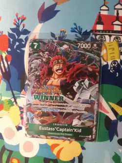 One Piece Card Game Eustass Captain Kid Winner Foil ST02-013 Treasure Cruise NM - Image 1